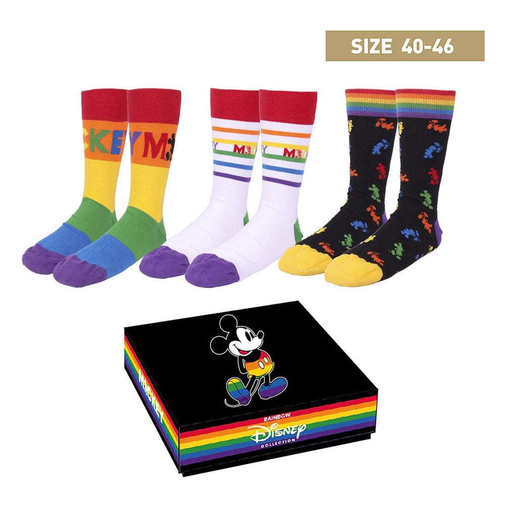 Disney Socks 3-Pack Mickey Pride Collection 40-46 nerd-pug