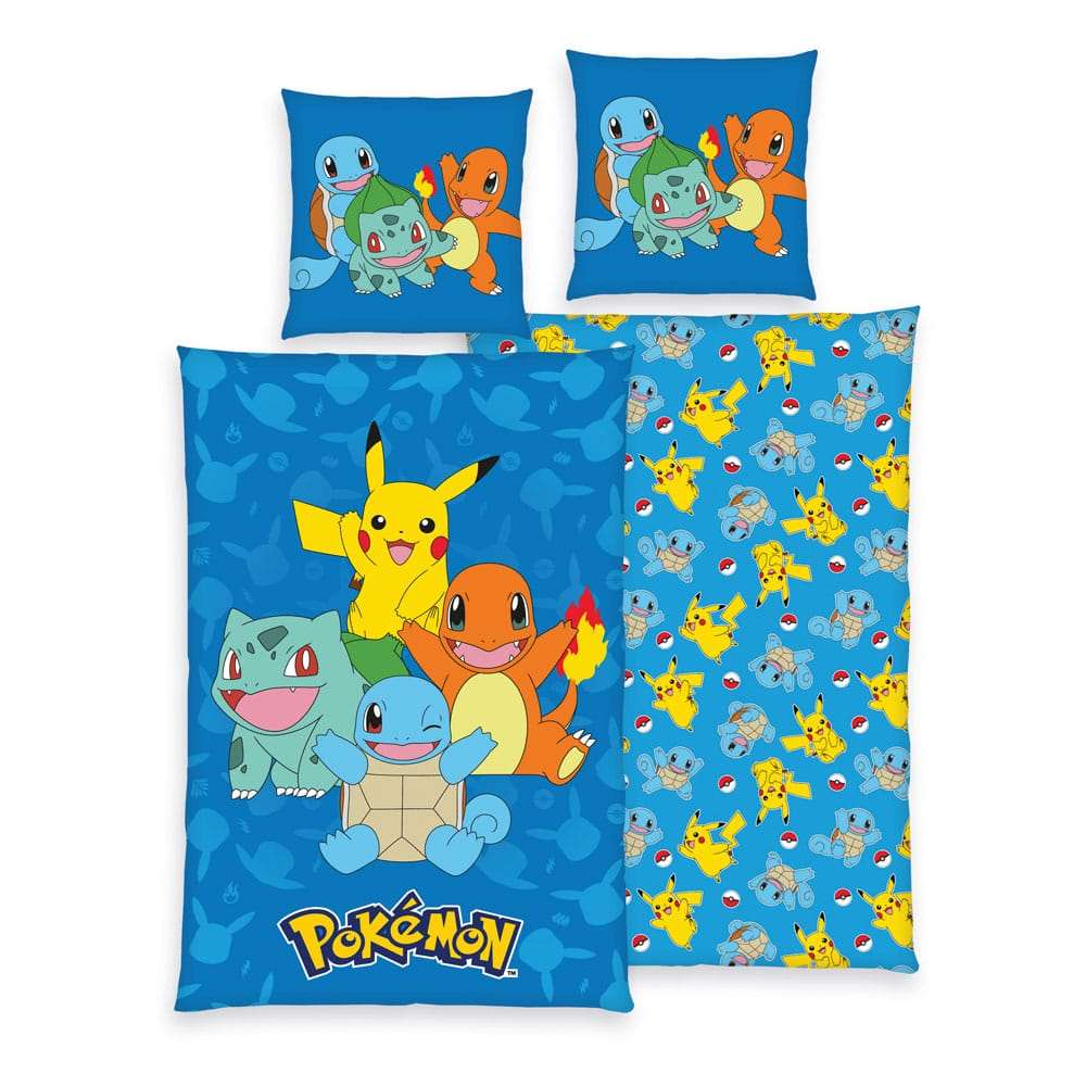 Pokemon Lenzuola Set Starter Pokemon135 x 200 cm / 80 x 80 cm