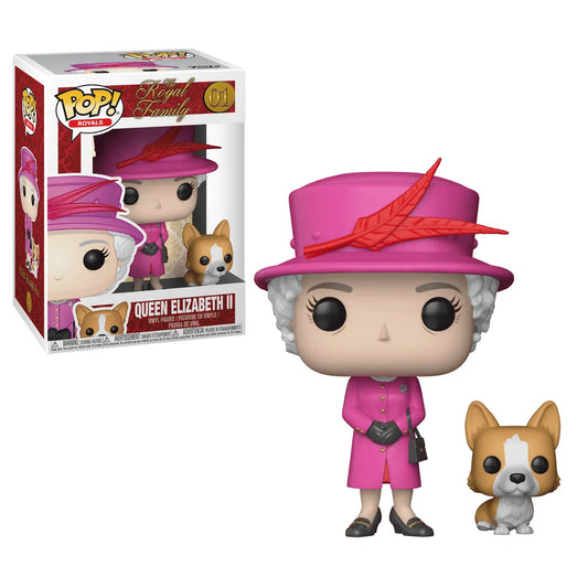 The Royal Family Funko POP! 01 Queen Elizabeth II Corgie Royals nerd-pug