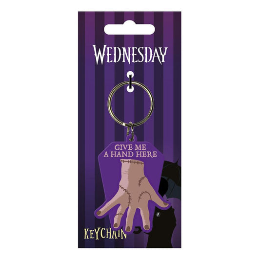 Mercoledì Rubber Keychain Give Me A Hand nerd-pug